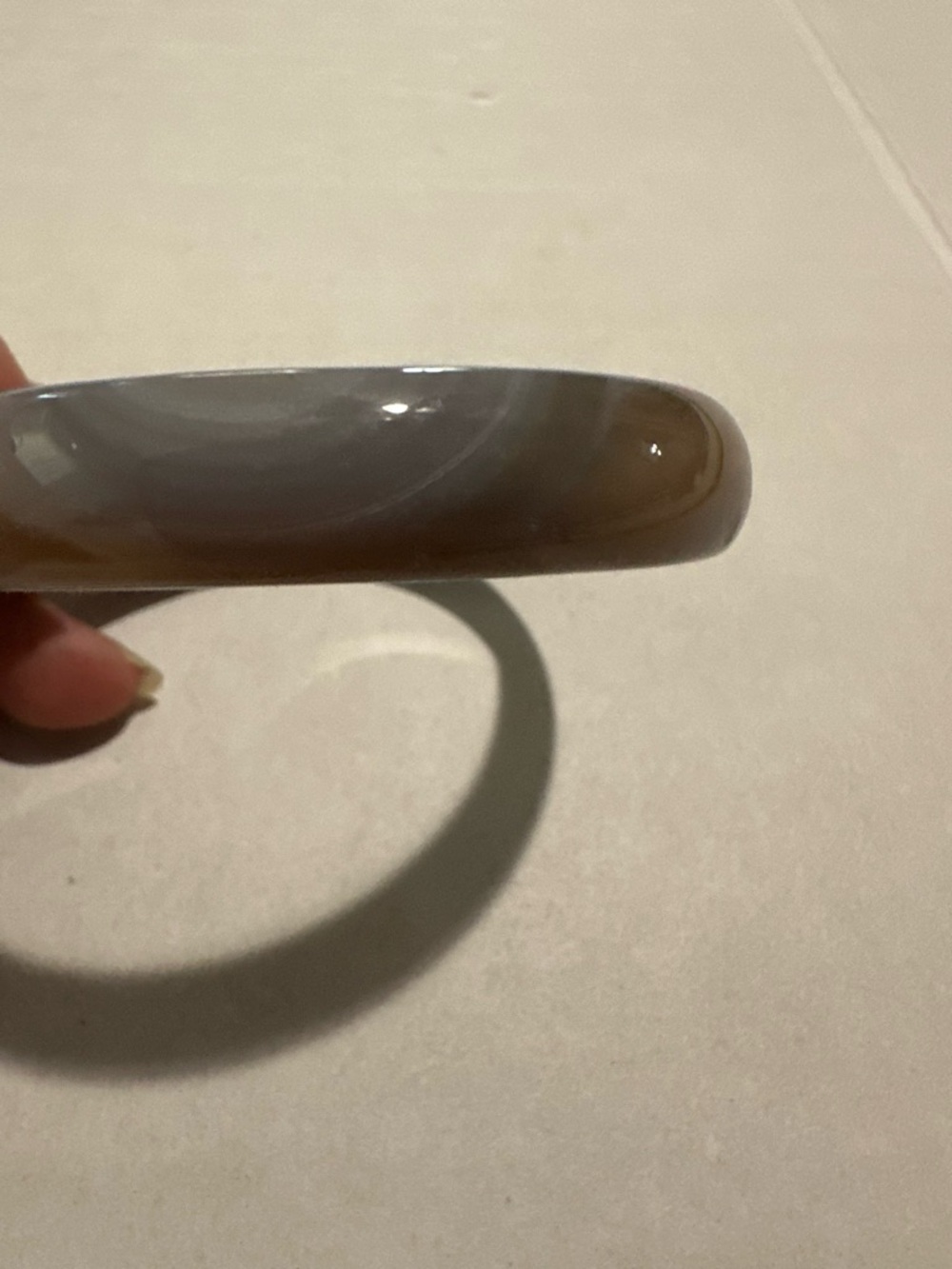 Neutral Agate Resin Bangle Bracelet - Brown & Cream Tones